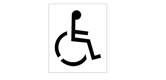 HANDICAP STENCIL SYMBOL 41" TALL X 33" WIDE WITH 2 1/2" STROKE
