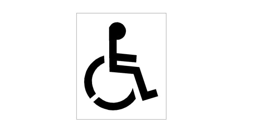 HANDICAP STENCIL SYMBOL 42" TALL X 36" WIDE WITH 3 1/2" STROKE
