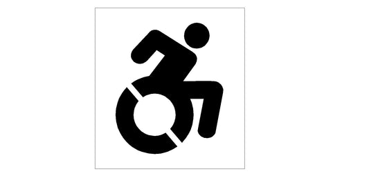 ACTIVE HANDICAP STENCIL SYMBOL 45" TALL X 36" WIDE