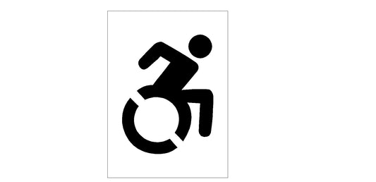 ACTIVE HANDICAP STENCIL SYMBOL 36" TALL X 28" WIDE