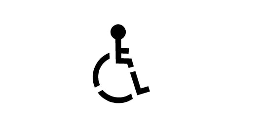 HANDICAP STENCIL SYMBOL 32" TALL X 24" WIDE WITH 2" STROKE