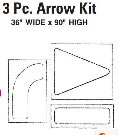 3 PIECE LARGE ARROW STENCIL KIT