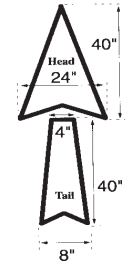 6' STRAIGHT ARROW STENCIL 2 PCS