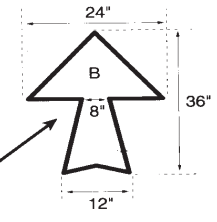 36" CURVED ARROW STENCIL