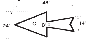 36" CURVED ARROW STENCIL