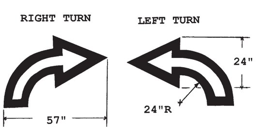 CURVED OUTLINE ARROW STENCIL