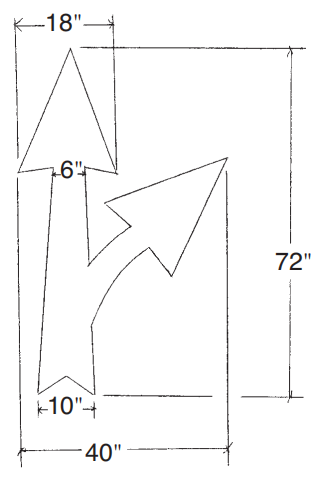CURVED & STRAIGHT ARROW STENCIL COMBINATION