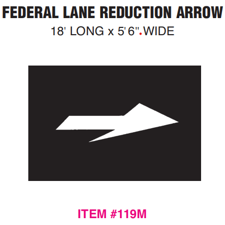 LANE REDUCTION ARROW STENCIL