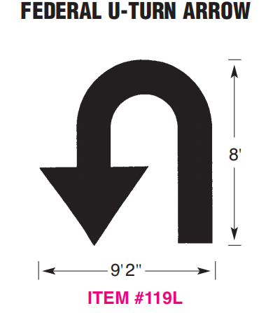 FEDERAL U-TURN ARROW STENCIL