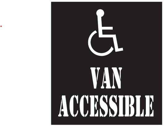 ADA HANDICAP VAN ACCESSIBLE STENCIL 12" X 18" WITH 6" WORDING