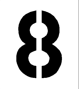 INDUSTRIAL GRADE NUMBER EIGHT "8" STENCIL FROM 4" TO 96" 1/8" THICK