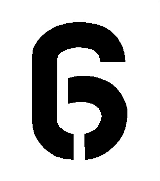INDUSTRIAL GRADE NUMBER SIX "6" STENCIL FROM 4" TO 96" 1/8" THICK
