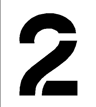 INDUSTRIAL GRADE NUMBER TWO "2" STENCIL FROM 4" to 96" 1/8" THICK
