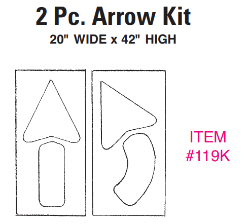 2 PIECE SET STRAIGHT & CURVED ARROW