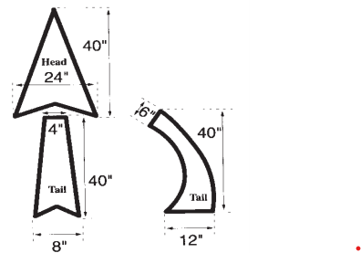 6' 3 PIECE STRAIGHT AND CURVED ARROW STENCIL KIT