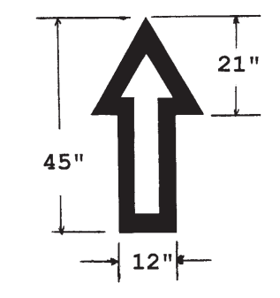STRAIGHT OUTLINE ARROW STENCIL