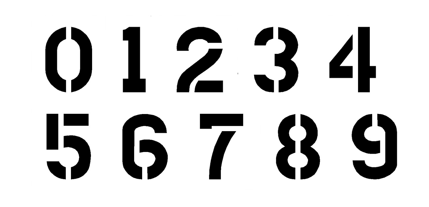 INDUSTRIAL GRADE STENCIL NUMBERS OF ALL SIZES 1/8" THICK LDPE