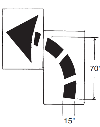 CURVED ARROW STENCIL