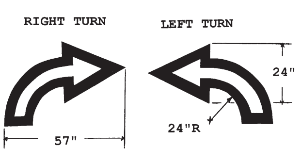 CURVED OUTLINE ARROW STENCIL