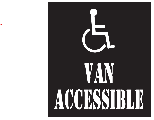 ADA HANDICAP VAN ACCESSIBLE STENCIL 12" X 18" WITH 6" WORDING