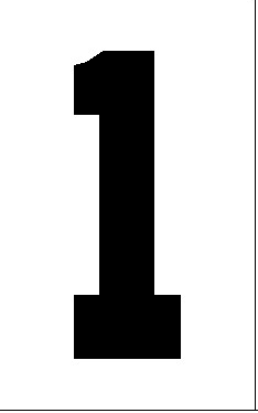 INDUSTRIAL GRADE NUMBER ONE "1" STENCIL FROM  4" TO 96" 1/8" THICK