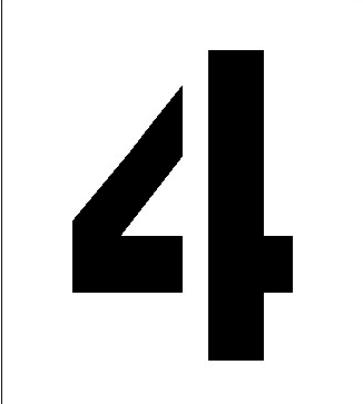 INDUSTRIAL GRADE NUMBER FOUR "4" STENCIL FROM 4" TO 96" 1/8" THICK